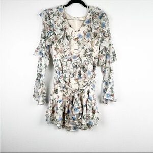 Just Me Womens Floral Long Sleeve Dress Sz M